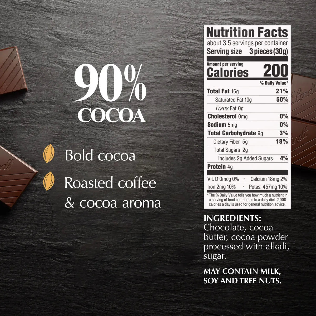 90% Cocoa Dark Chocolate EXCELLENCE Bar (3.5 oz)